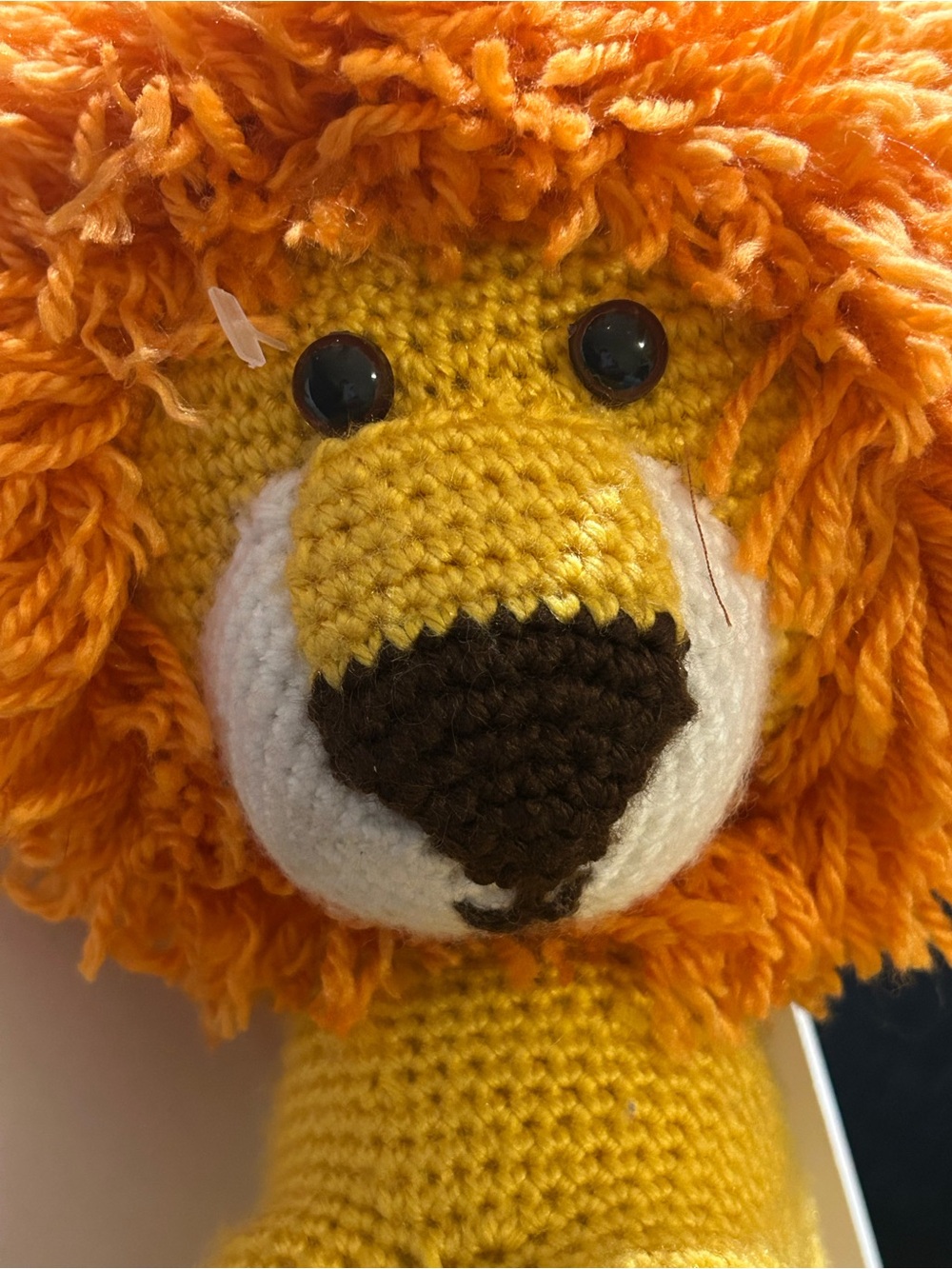 Handmade Orange Lion Plush Toy - Soft Crochet Kids Toy